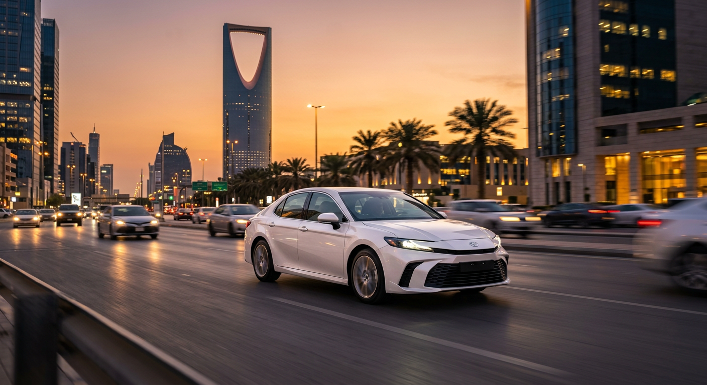 سيارة تويوتا كامري 2025 الجديدة كلياً في شوارع الرياض